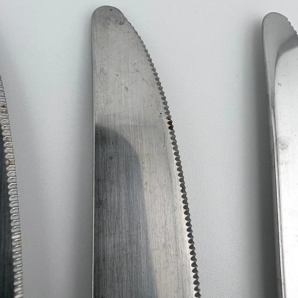Set of 6 Mikasa Stainless 18/10 Dinner Knives‎ | Manifesto Glossy Flatware VTG